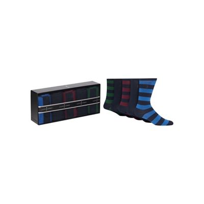 Set of five multi-coloured socks gift box